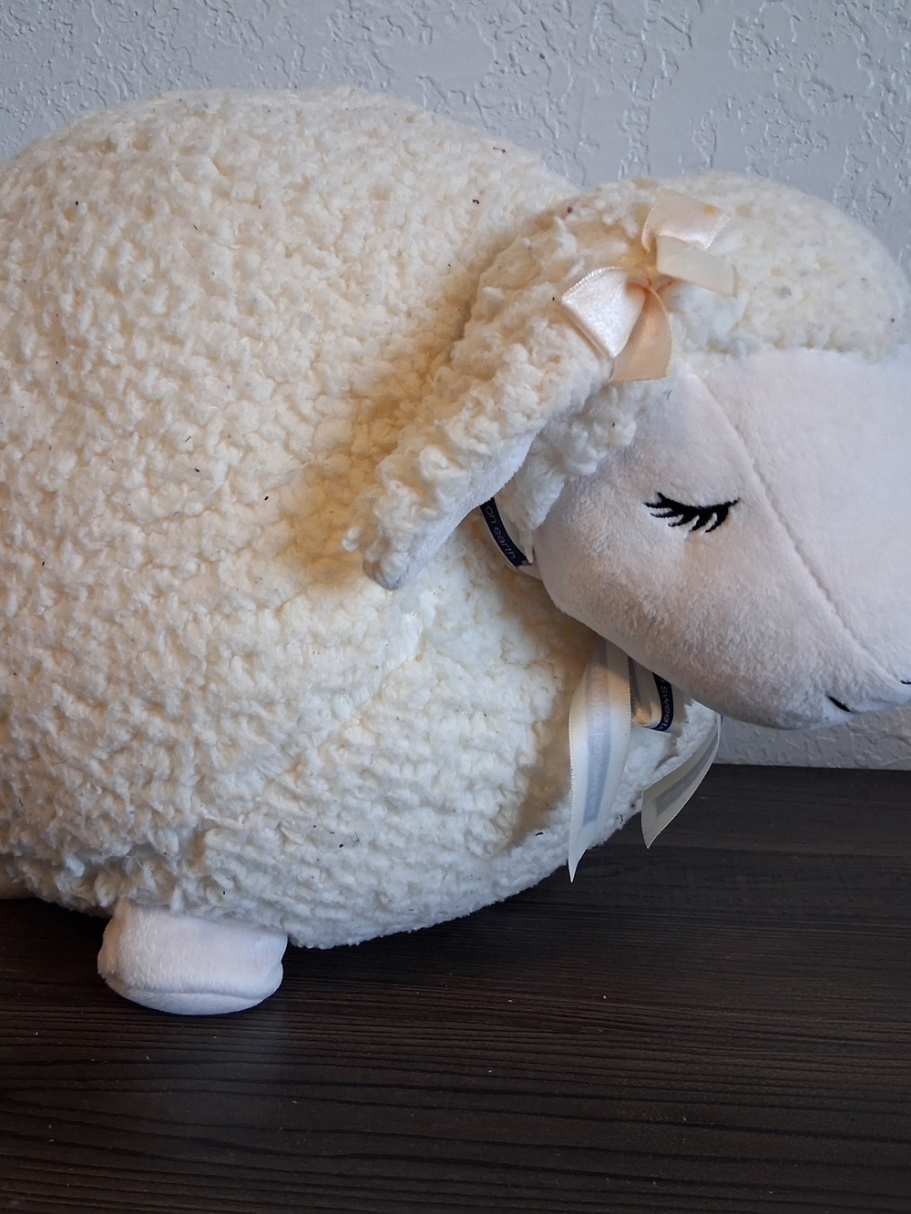 Plush Cream Sheep Decorative Pillow - Home Accents